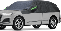 BEXITA Halbgarage Auto Abdeckplane Wasserdicht Outdoor Winter Verdickter Stoff mit Baumwolle gefüttert Autoabdeckung Halbe Autoplane Für Schrägheck(bis zu 440cm) C1-Für Schrägheck(bis zu 440cm) Angebot bei HelloDeals