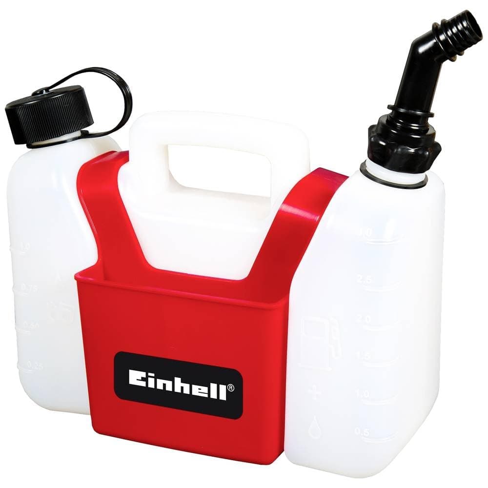 Original Einhell Kombi-Kanister (für Benzingeräte, Kettensägen-Zubehör, 1,25 l Öltank, 3 l Benzintank, integrierte Werkzeugtasche, Schraubverschlüsse mit Kindersicherung) Angebot bei HelloDeals