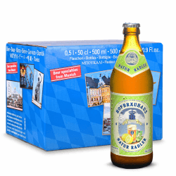 Hofbräuhaus Natur Radler – Biermischgetränk mit naturtrüber Zitronenlimonade | 2,3% Vol. | Fruchtig, spritzig & erfrischend | 12 x 0,5l Flaschen im Karton