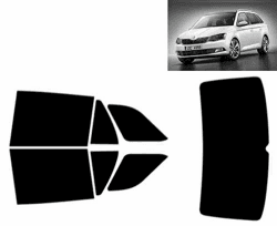 Passgenaue Tönungsfolie für-Skoda Fabia 5-Türen Kombi 2014-2021 Heck/Seitenscheiben (05% Tiefschwarz)