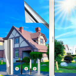Cycbiki UV Schutzfolie Spiegelfolie Fenster Sichtschutz 44.5x200cm Hitzeschutzfolie Fenster Sonnenschutzfolie Fenster innen & außen Selbsthaftend Rückstandslose Fensterfolie für Ihre Haus/Büro Silber 44.5×200CM