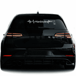 Hardstyle Herzschlag Auto Aufkleber, Vinyl Tuning Sticker, Karosserie Frontscheibe Heckscheibe (Weis Glanz, 55cm) Weis Glanz 55cm