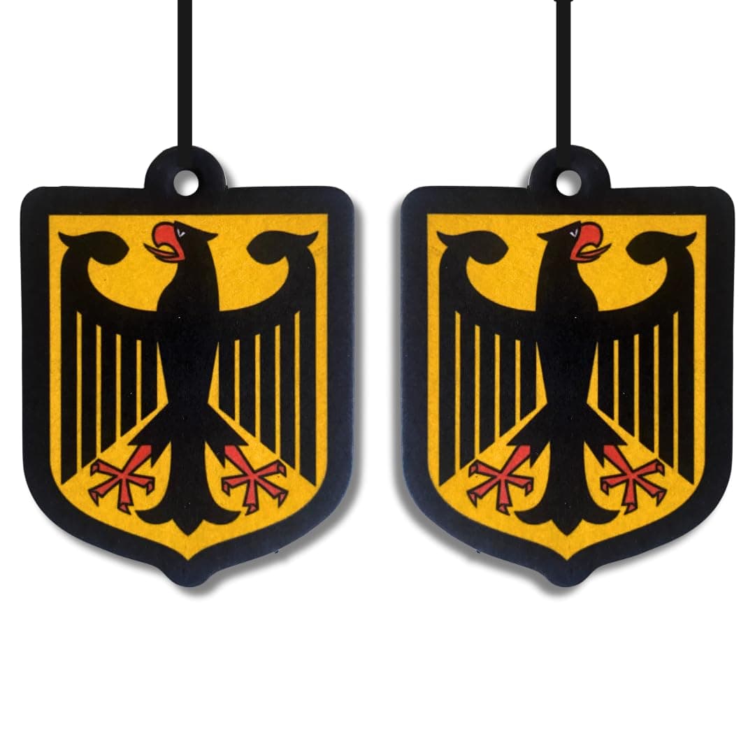 2er Set Auto Duftbaum Deutschland – Autoduft & Lufterfrischer Rückspiegel – Sandelholz Fruchtiger Duft – Bundesadler Design – Auto Duftanhänger gegen Gerüche