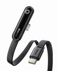 Baseus USB C Kabel mit 90° Ellbogen, 100 W Typ-C auf C E-Sport Schnellladekabel mit Ringatmosphärenlicht, 480mbps, Geflochtener Drahtkabel für iPhone16/16Pro/16Pro Max/15, Samsung S24U, Macbook, 1m 1m E-Sport Schwarz