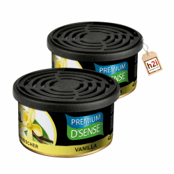 h2i Premium Duftdose | vanilla | 2 Stück | Auto Lufterfrischer und Duftspender für Camping, Büro & Zuhause | 60 Tage frischer Duft mit Mengenregulierung | passt in Getränkehalter | inkl. h2i Sticker Vanille Angebot bei HelloDeals