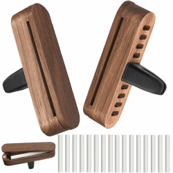2 Stück Auto Diffuser für Ätherische Öle, Auto Diffusor Holz, Holz Auto Diffusor für Ätherische Öle, mit 16 PCS Nachfüllauflagen, Auto Duft Innenraum, für mehr Fahrspaß für Autos Angebot bei HelloDeals
