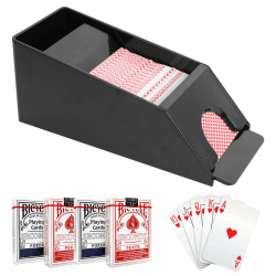 YUNYODA Blackjack Dealing Shoe, Clear Acryl Kartenschlitten für Spielkarten, Kartenspender für 4 Decks Blackjack Spiele Poker Zubehör Manueller Kartengeber Angebot bei HelloDeals