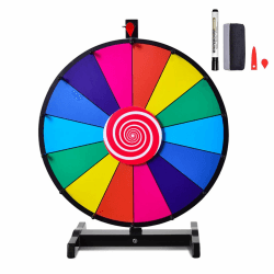 COSTWAY 24" Glücksrad Spielzeug Farbe Rad Spiele für Lotteriespiele Wortspiele, inkl. Radiergummi und Markierstift, geeignet für für Lotteriespiele, Wortspiele (φ60cm) Angebot bei HelloDeals