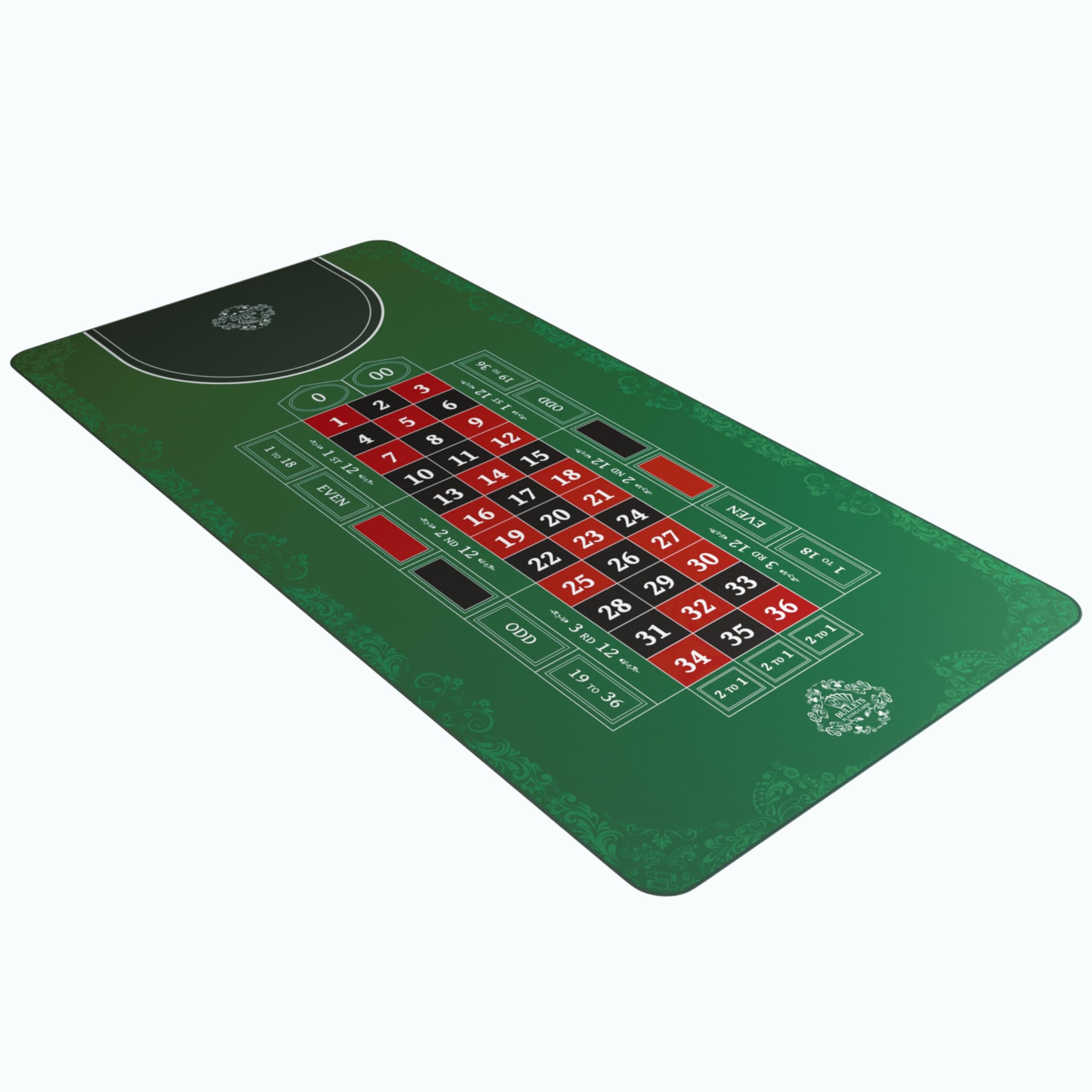 Bullets Playing Cards, Roulette Matte, 140 x 75cm, Grün, Double 0 Double 0 140 x 75cm Angebot bei HelloDeals