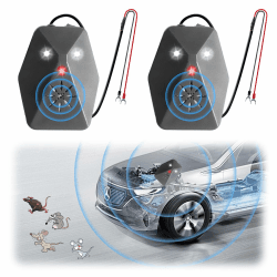 2 Stück Marderschreck Ultraschall Auto, Marderabwehr für Auto Anschluss an 12V Autobatterie, Marderfrei Auto Ultraschall 14-60kHz, Marderschutz Mobil Sofortiger mit Blitzlicht für Motorraum, kfz Angebot bei HelloDeals