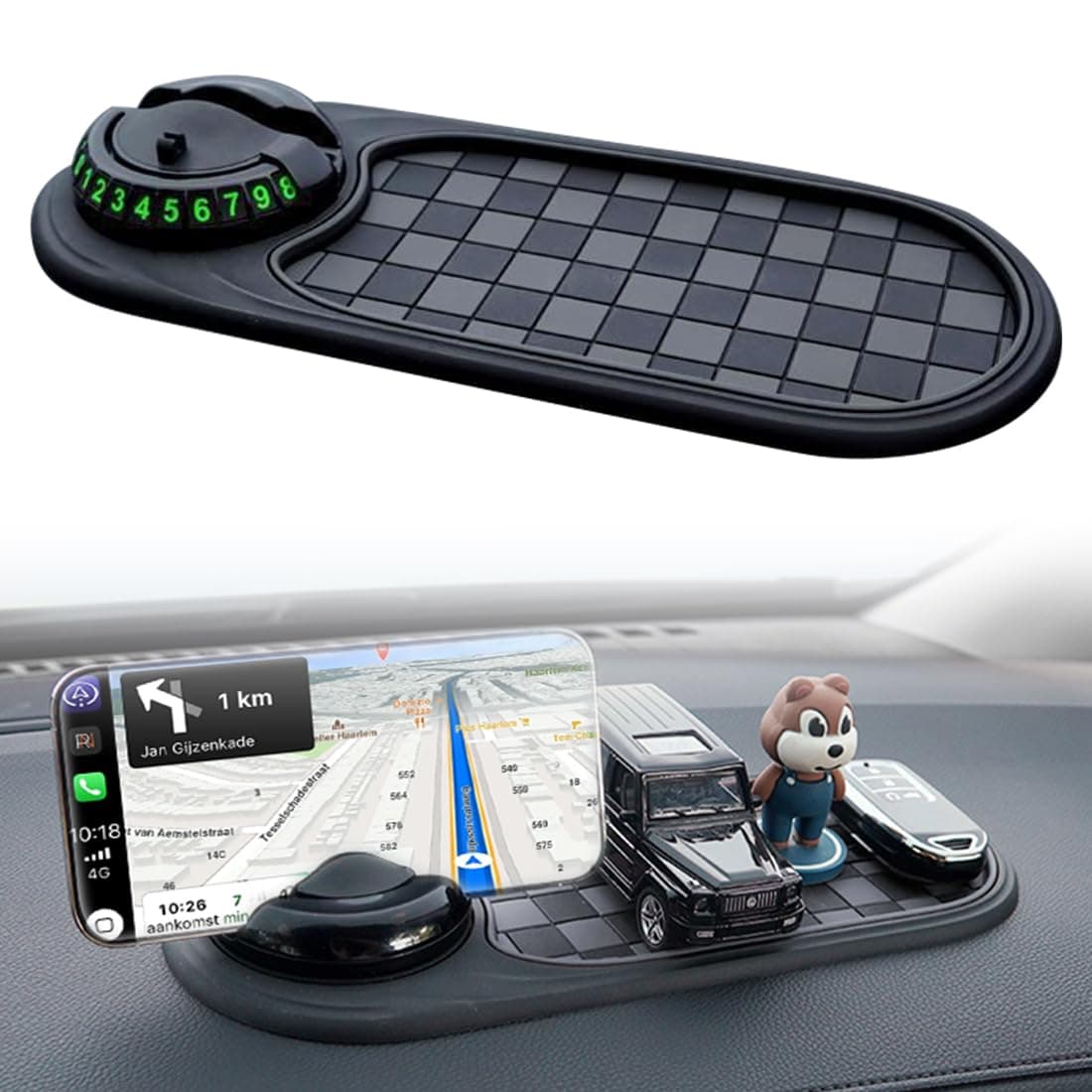 Multifunction Car Anti-Slip Mat Auto Universal Phone Holder, Auto Antirutschmatte Handyhalterung, Silikon-Matte Telefonpad für Autodekorationen, Brillen, Handys Verwendet