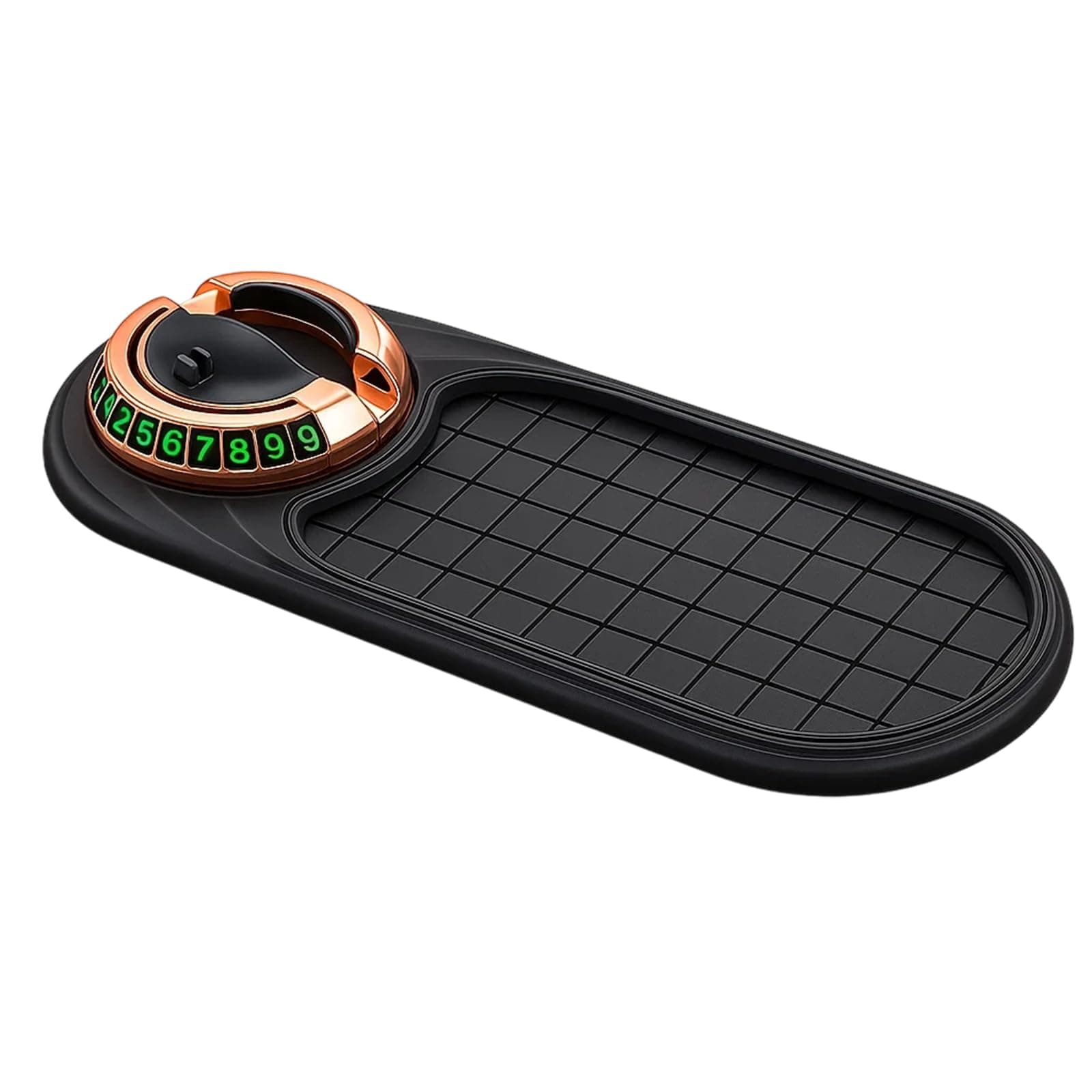 Auto Antirutschmatte Handy, Multifunktionsmatte Auto Armaturenbrett, Graue Karierte Anti-Rutsch-Matte für Handys, Schlüssel und Sonnenbrillen, 1 Stück