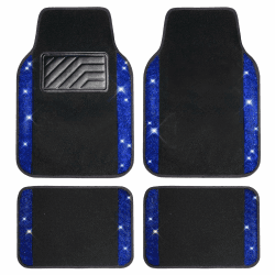 CAR PASS Bling Diamant Auto Fußmatten, Glänzend Glitzernder Kristall, Universal Fussmatten Auto mit Rutschfestem PVC Fersenpolster für SUV Limousine Van, 4 Stück für Mädchen Damen Herren(Blau) Angebot bei HelloDeals