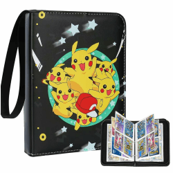 Kartenbinder 4 Pocket, Sammelkartenalben für 400 Karten mit 50 herausnehmbaren Hüllen, Tragbarer Sammelalbumhalter, Spielkartenetui für Geschenke (CB05)