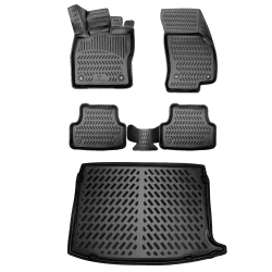 ELMASLINE 3D Gummimatten & Kofferraumwanne Set für Mercedes GLC (X253) 2015-2022 (SUV) | Passt Nicht in Plug in Hybrid!!!