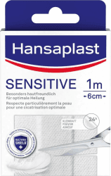 Hansaplast Sensitive Pflaster (1 m x 6 cm), zuschneidbare und hautfreundliche Wundpflaster mit Bacteria Shield & sicherer Klebkraft, schmerzlos zu entfernende Pflaster 1 Stück (1er Pack)