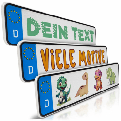 schildEVO 1 Mini Kfz-Kennzeichen | Dino Namensschild | Wunschtext zum Geburtstag | Aluminium | Fun-Kennzeichen Dinosaurier für Kinderauto | Kettcar | Tretauto | Gokart Angebot bei HelloDeals
