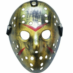 Boolavard Horror Mask Halloween-Kostüm Hockeymaske Party Cosplay Requisiten Maske Gold
