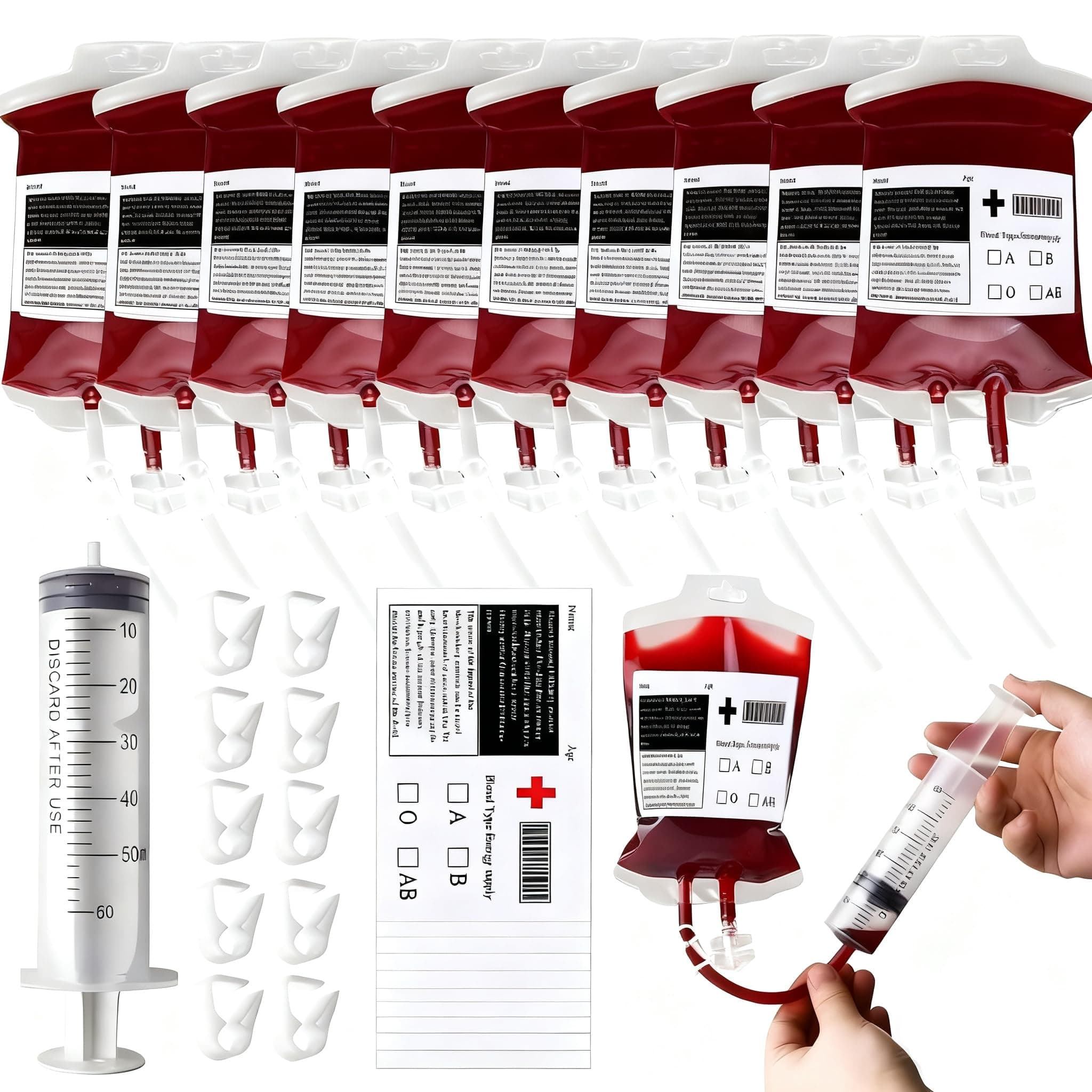 31 Stück Halloween Blutbeutel zum Trinken, Halloween Trinkgefäß, Infusionsbeutel, Halloween Blutbeutel,Blutbeutel zum Befüllen,Blutkonserven Beutel zum Trinken,für Horror Cosplay Vampire Zombie Party Angebot bei HelloDeals