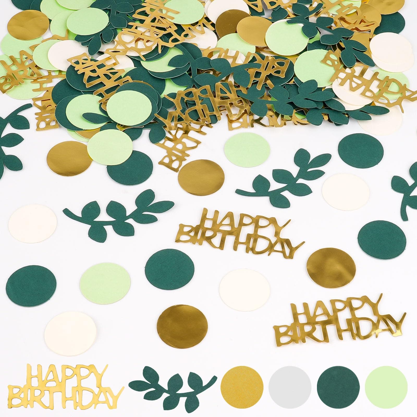 200 Stück Konfetti Geburtstag Tischdeko Geburtstag Grün，Konfetti Geburtstag Deko, Happy Birthday Streudeko Geburtstag Grün Gold, Deko Geburtstag für Geburtstag Party 200pcs,konfetti Geburtstag Angebot bei HelloDeals
