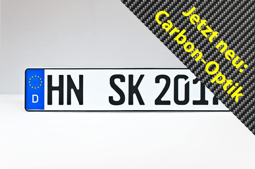 Schilderkröten 2 x Carbon KFZ-Kennzeichen 520x110mm für Auto und Fahrradträger 2 Stück Angebot bei HelloDeals