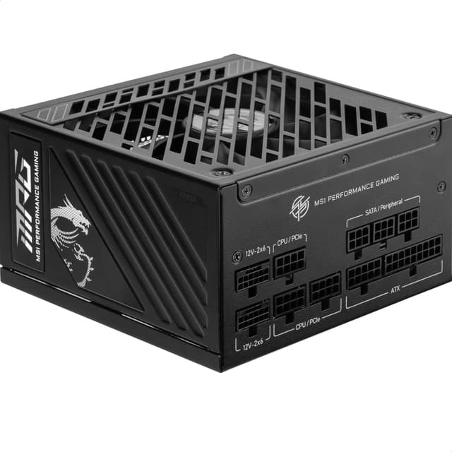 MSI MPG A850GS PCIE5 Netzteil, 850 W, 80 Plus Gold, ATX 3.1, PCIe 5.1 50-Serie-GPU-Unterstützung, 12 V-2x6, Kabel mit zweifarbigen 12 V-2x6 Anschlüssen, ATX-Netzteil, geprägte Kabelummantelung