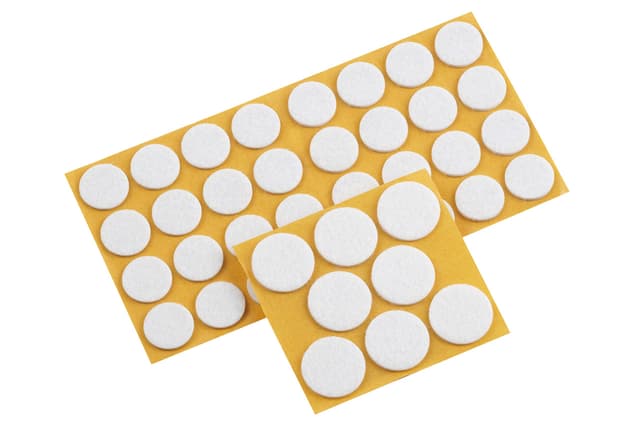 Metafranc Filz-Gleiter-Sortiment 104-teilig - selbstklebend - weiß - Effektiver Schutz Ihrer Möbel & Stühle / Möbelgleiter-Set für empfindliche Böden / Stuhlgleiter / Bodengleiter / 645296 Weiß Single
