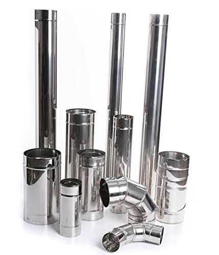 Edelstahl Kaminrohr Ofenrohr Rohr Heizung Rauchrohr Schornstein Abgasrohr Sanierung 250mm 330mm 500mm 1000mm Wandstärke 0,6mm 80mm-200mm wählbar (Ø 120mm, Länge: 1000mm) von rg-vertrieb Ø 120mm Länge: 1000mm