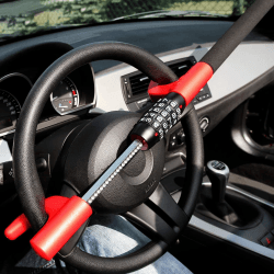 Lenkradkralle mit Zahlenschloss Maximale Sicherheit, Lenkradschloss für Auto mit Zahlenschloss, Einziehbar Auto Diebstahlsicherung für PKW LKW KFZ das Lenkrad zwischen 6,1-14,9 Zoll Angebot bei HelloDeals