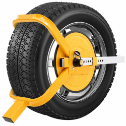 COSTWAY Wegfahrsperre Radkralle, Parkkralle Reifenkralle Diebstahlsicherung, Radsicherung Auto/Pkw/Anhänger 13-15 Zoll Gelb Angebot bei HelloDeals