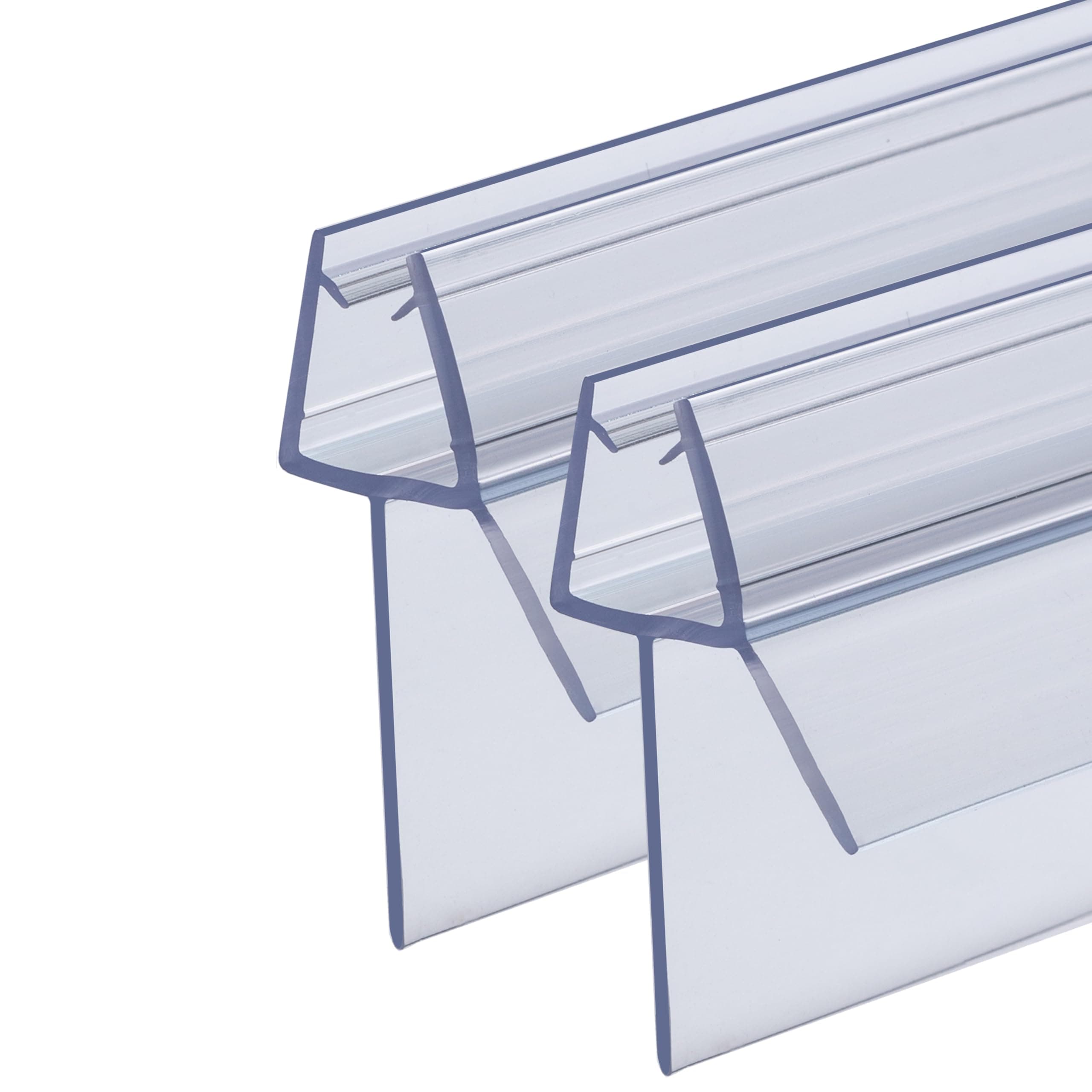 QOROCO Duschdichtung 2x 100cm für 6-8mm Glastüren, mit extra länger Gummilippe(Lippen 20 mm), von Situationen mit größerer Bodenfreiheit, Einfache Installation, für alle Duschtüren, Dusche, Badewanne Länge 100cm für 6/7/8mm Glas Stil D (Zwei Stück) Angebot bei HelloDeals