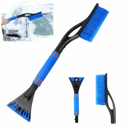 JLTXKST 2 in 1 - Schneebesen mit Eiskratze,Auto Eiskratzer, mit Ergonomischem Abnehmbarer Eisschaber,Auto Schneebesen,für PKW, LKW und SUV (Blau)