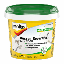 Molto Aussen Reparatur Moltofill, Aussen-Fertigspachtel für kleine Ausbesserungsarbeiten, Weiß, 500 g Angebot bei HelloDeals