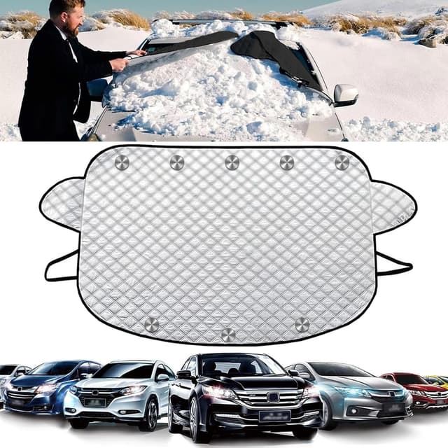 TDTOD Frontscheibenabdeckung Auto, Autoscheiben Abdeckungen Winter Frostschutz Frontscheibe Windschutzscheibe Universelle Auto Scheibenabdeckung Ultra-Dick Magnetisch Abdeckplane 178 * 124CM