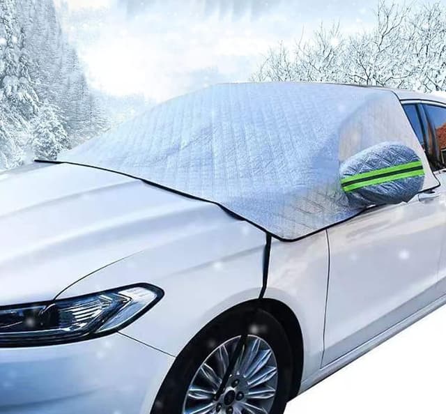 Frontscheibenabdeckung,Frostschutz Auto Frontscheibe,Sonnenschutz Auto Frontscheibe ​Abdeckung,Auto Windschutzscheiben Faltbar,Winterabdeckung Eisschutzfolie für gegen Schnee Frost und Sonne,230*145cm Silber