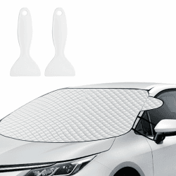 Sonnenschutz Auto Frontscheibe, 142 x 96cm Frostschutz-Windschutzscheibenabdeckung, Sommer & Winter Frontscheibenabdeckung für Auto SUVs gegen Schnee EIS Frost Staub UV-Schutz, mit 2 Schneeschaufel Angebot bei HelloDeals