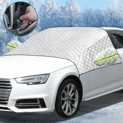Frontscheibenabdeckung Winter, Verdicken Faltbar Auto Windschutzscheibenabdeckung Winter gegen EIS, Frost, Staub Sonne, UV, Schnee, Hohe Temperatur, Passend für die meisten Autos (210cm X 155cm)