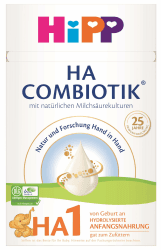 HiPP HA 1 Combiotik (4 x 600g), hydrolysierte Anfangsmilch von Geburt an, mit natürlichen Milchsäurekulturen, für sensible Immunsysteme 600 g (4er Pack)