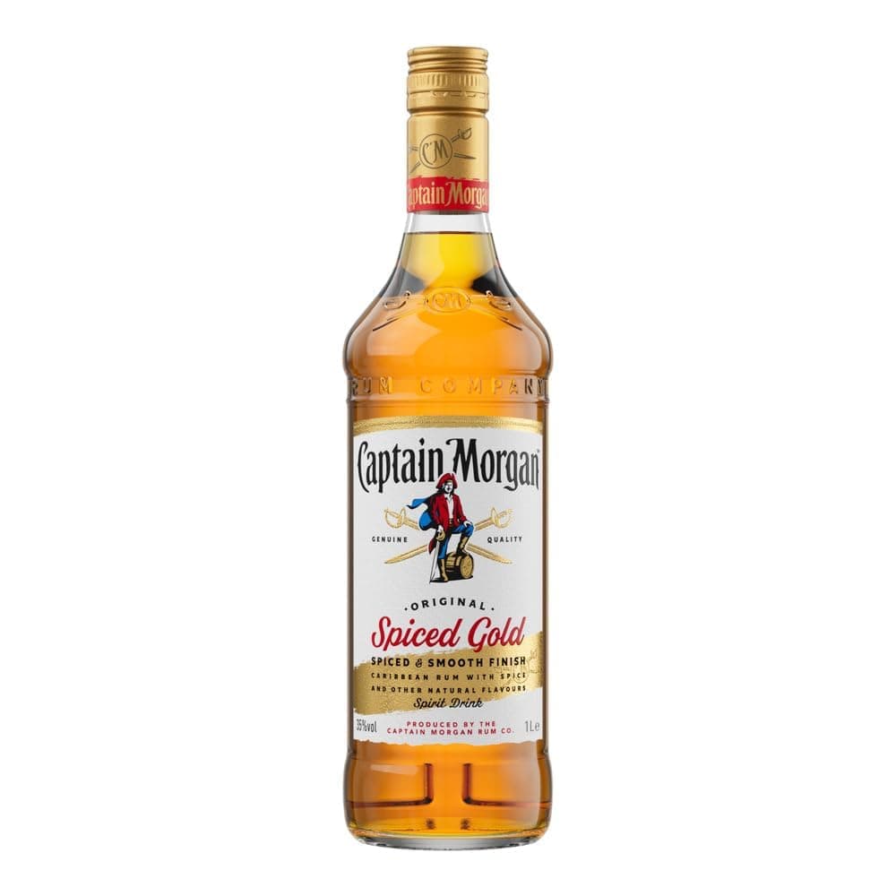 Captain Morgan Original Spiced Gold, Blended Rum, Gewürze und Vanille-Aromen, Karibisches Flair, für Cocktails & Longdrinks, Spirituose, CMSG, 35% vol, 1000ml Einzelflasche, 1l 1L Einzelflasche Angebot bei HelloDeals
