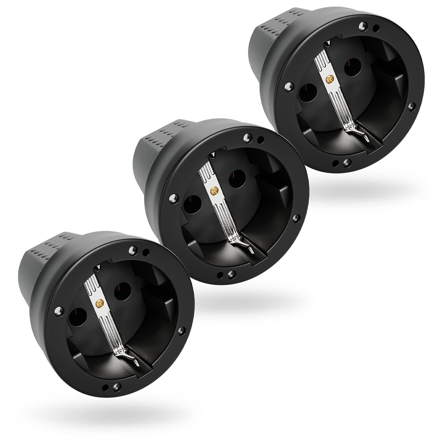 greate 3x Schuko Kupplung IP44 Aussenbereich mit Knickschutz - Gummi Kupplung 230V mit Zugentlastung, 2-polig, 16A & 3,7kW - Schukokupplungen Schutzkontakt Kupplung Kabel Kupplung Gummikupplung 230V 3er Pack Angebot bei HelloDeals