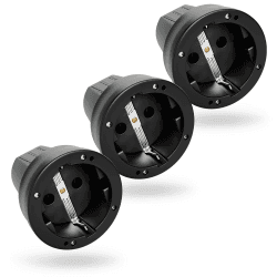 greate 3x Schuko Kupplung IP44 Aussenbereich mit Knickschutz - Gummi Kupplung 230V mit Zugentlastung, 2-polig, 16A & 3,7kW - Schukokupplungen Schutzkontakt Kupplung Kabel Kupplung Gummikupplung 230V 3er Pack Angebot bei HelloDeals