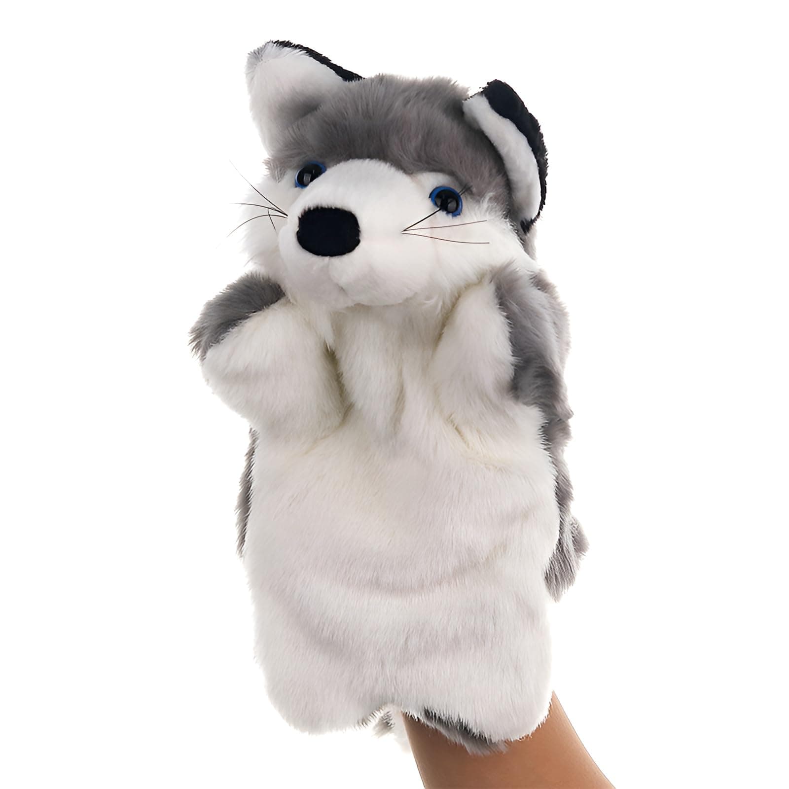 LOMTRATS Hund, Kaninchen, Elefant, Taube, Drache, Ziege, Koala, Panda, Bär, Schaf, Kuh, Handpuppen, Plüschtiere, Spielzeug für fantasievolles Rollenspiel, Geschichtenerzählen, Geschenke für Kinder Grauer Fuchs Normal Size Angebot bei HelloDeals
