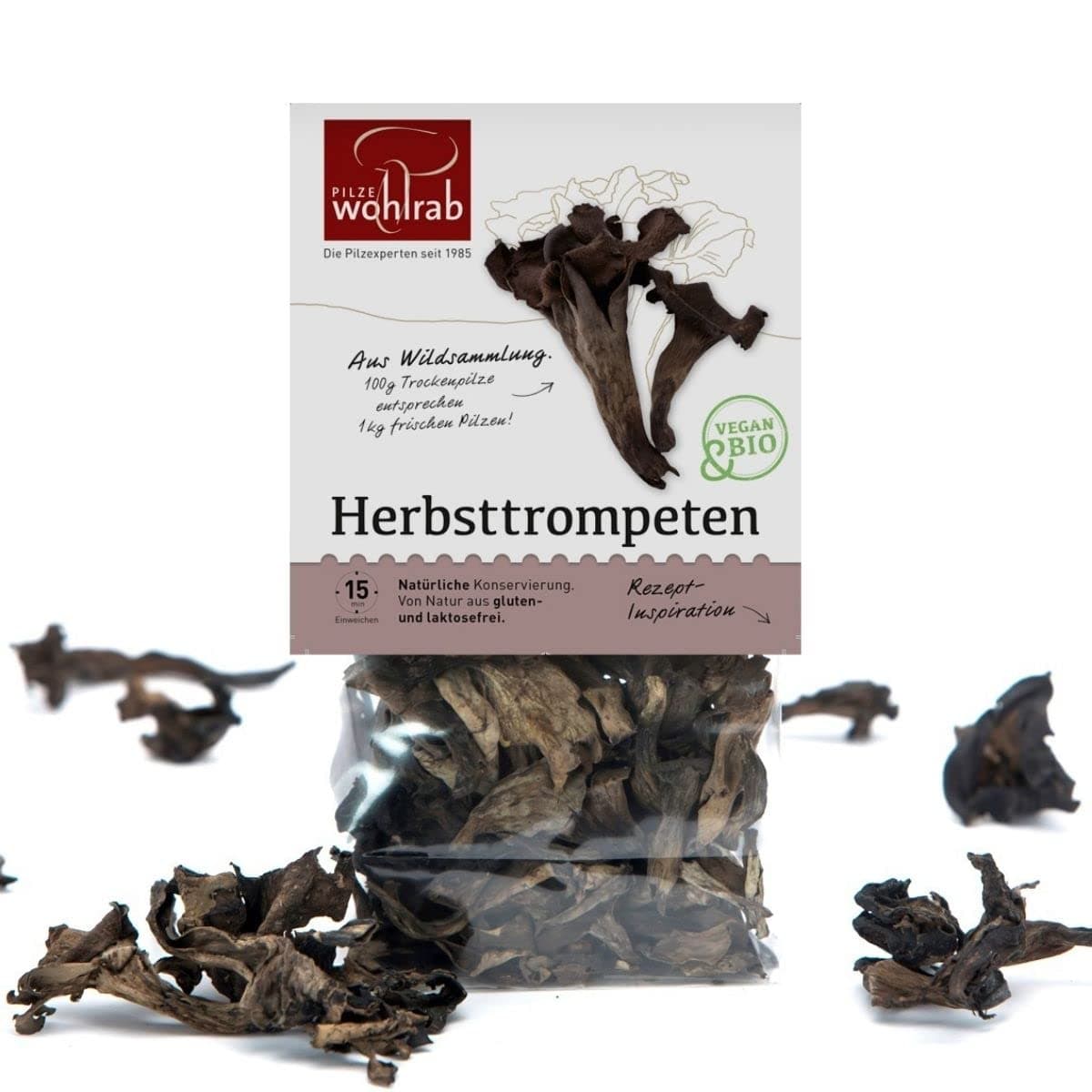 20g Bio Herbsttrompeten – Getrocknete Pilze Vegan / Herbsttrompeten Getrocknet | Pilze Wohlrab 20 g (1er Pack) Angebot bei HelloDeals