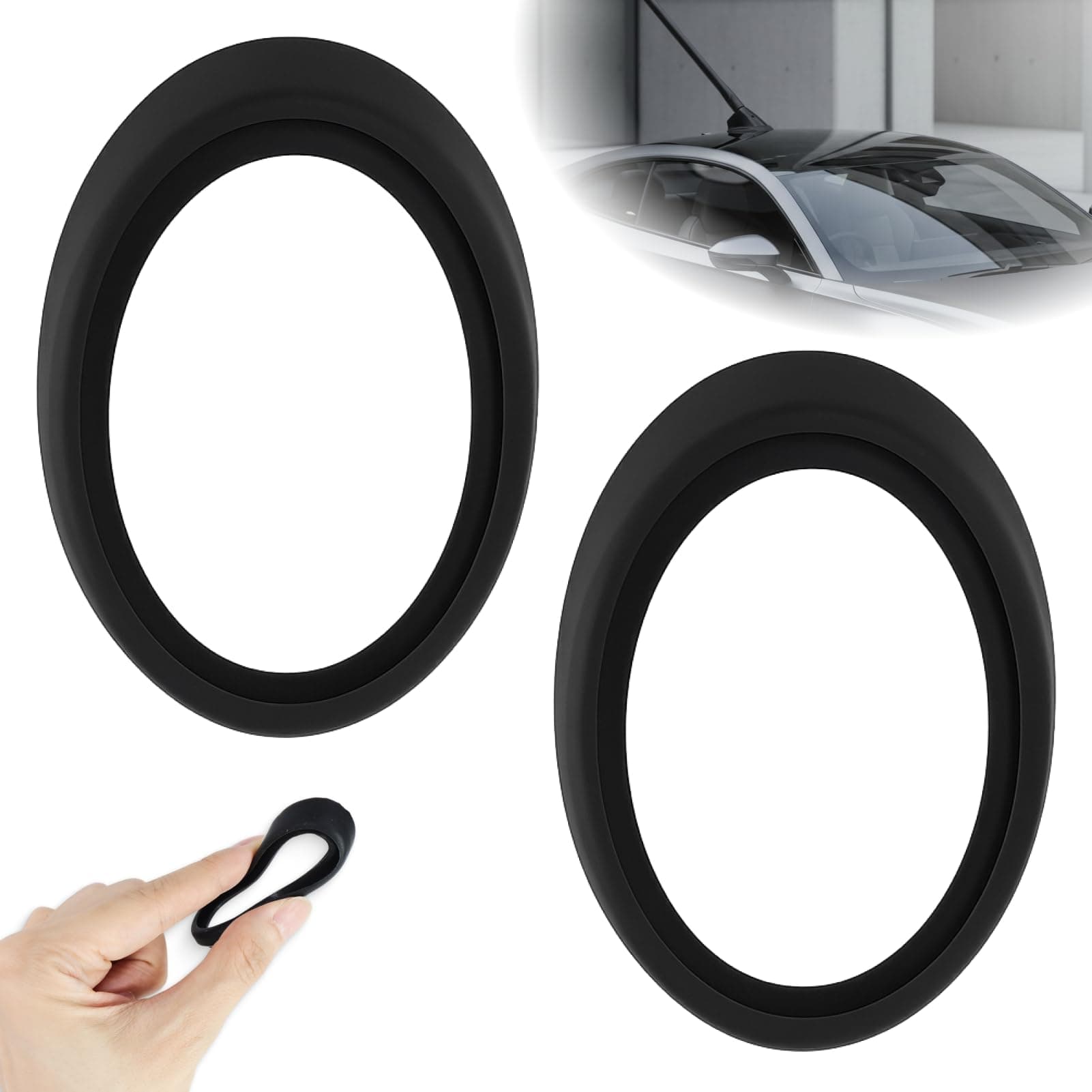 2 Stück Dach Antenne Gummidichtung, wasserdichte Antennenfuß Dichtung für Auto Dachantenne Basis, langlebig, UV-beständig, wetterfest, kompatibel mit gängigen Fahrzeugmodellen, einfache Montage