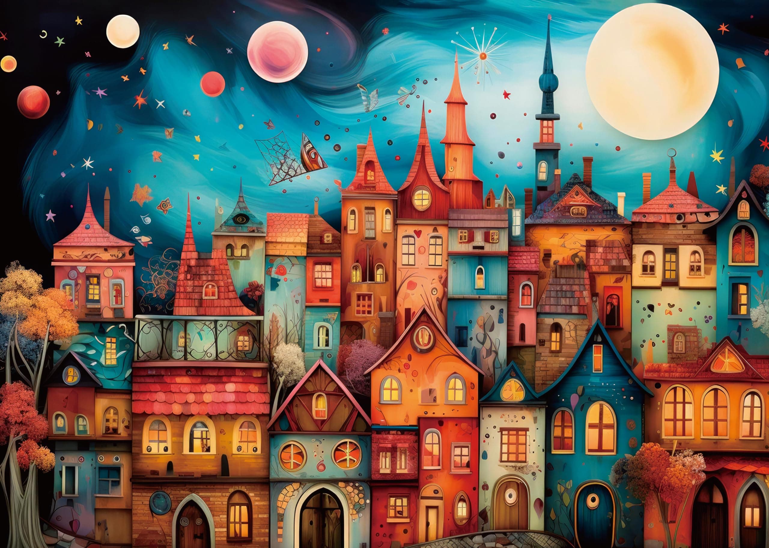 AveJoys Puzzle für Erwachsene 1000 Teile Sternenstadt 70 x 50 cm Puzzles für Erwachsene Pädagogisches Spiel Herausforderung Spielzeug 1000 Teile Puzzles für Erwachsene Kinder Angebot bei HelloDeals