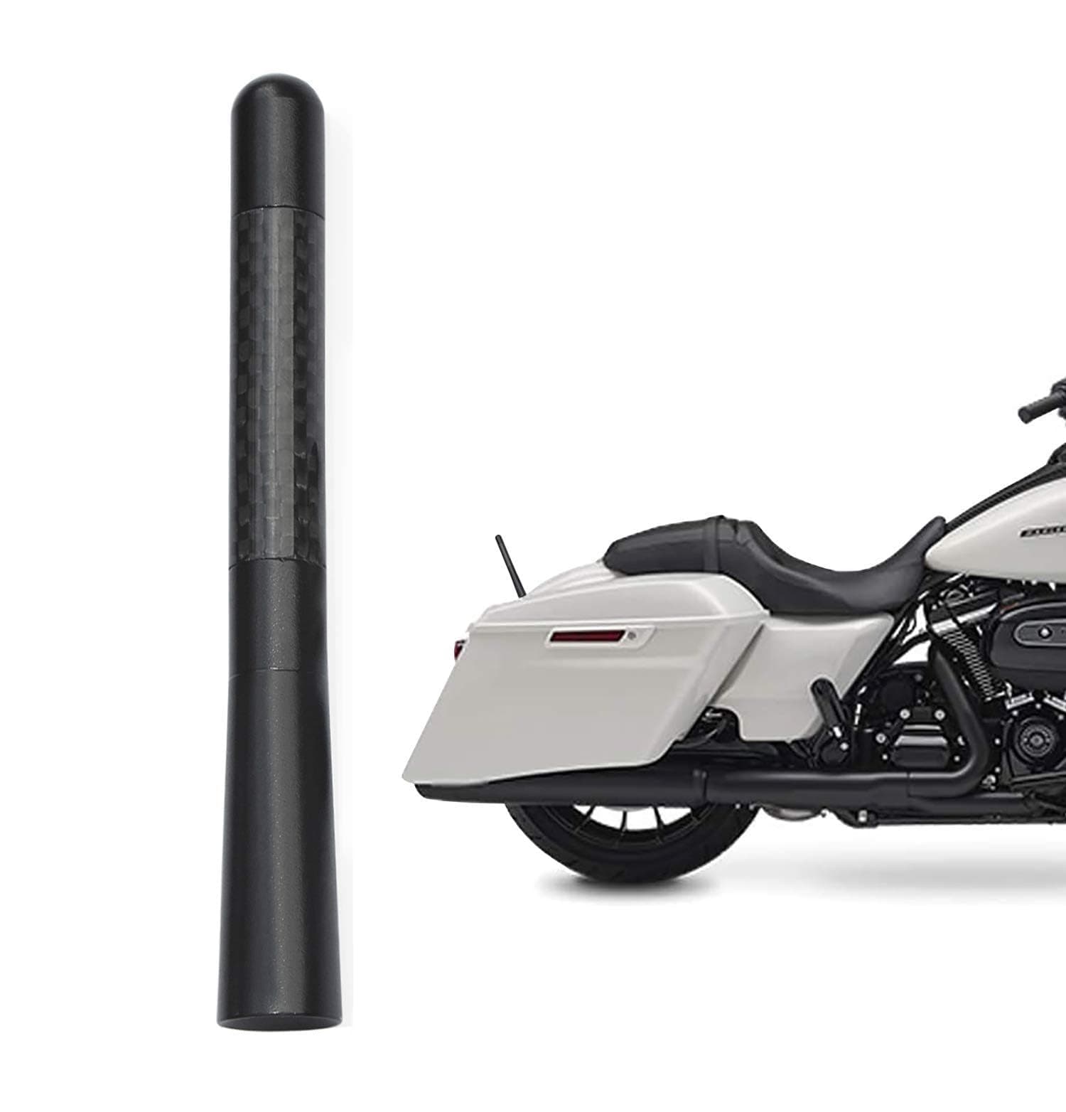 Bingfu Motorrad Carbon Faser Antennenmast Ersatz Kompatibel mit 1998-2020 Road King Softail Touring Street Road Glide Fat Boy Electra Glide Tour Ultra Classic 1 x antenne