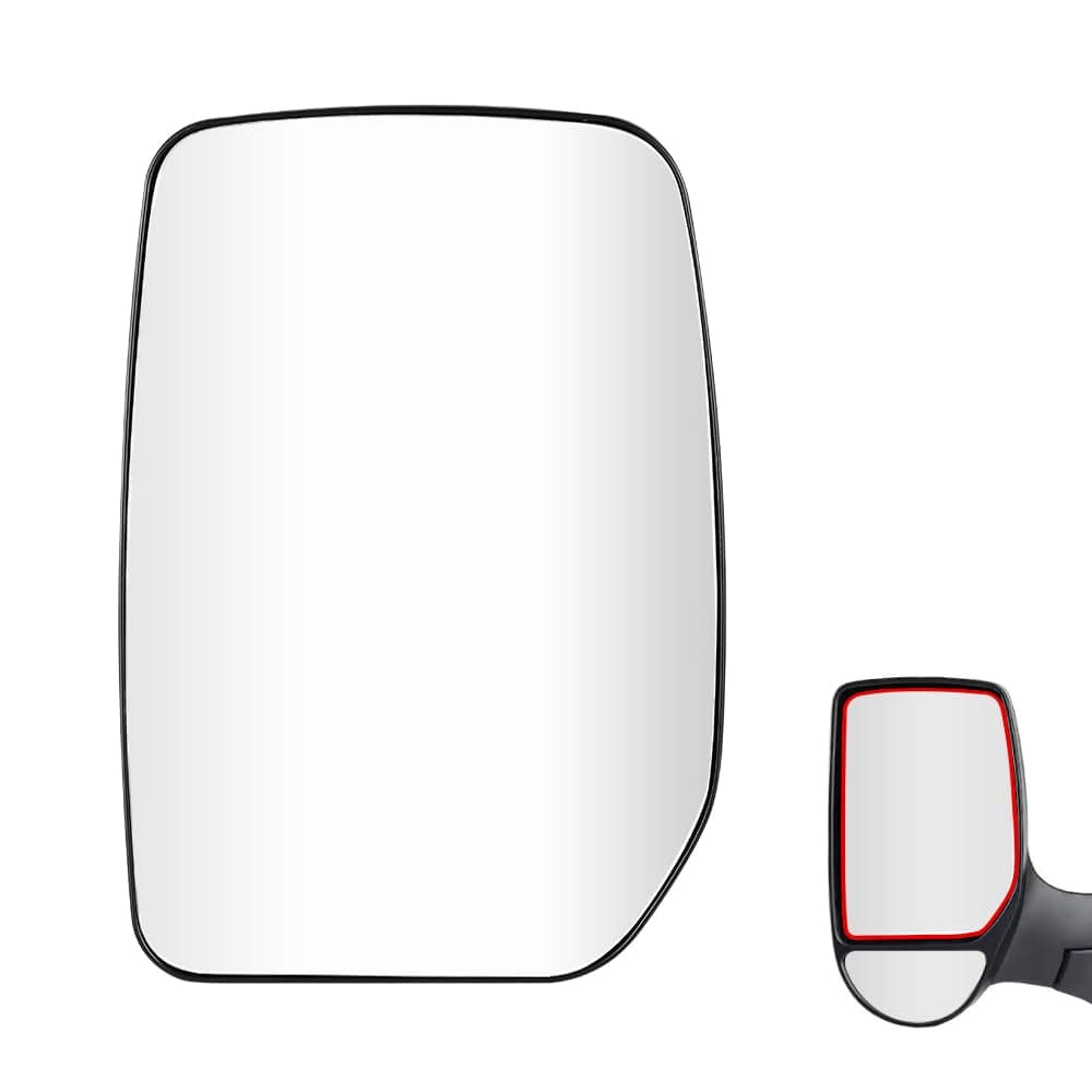 SENZEAL Spiegelglas Links Fahrerseite Beheizbar mit Trägerplatte für Ford Transit MK6 MK7 2000-2013 4059968 YC15-17K741-AA Außenspiegel Glas Ersatz (Oben Links) Oben Links-Beheizbar