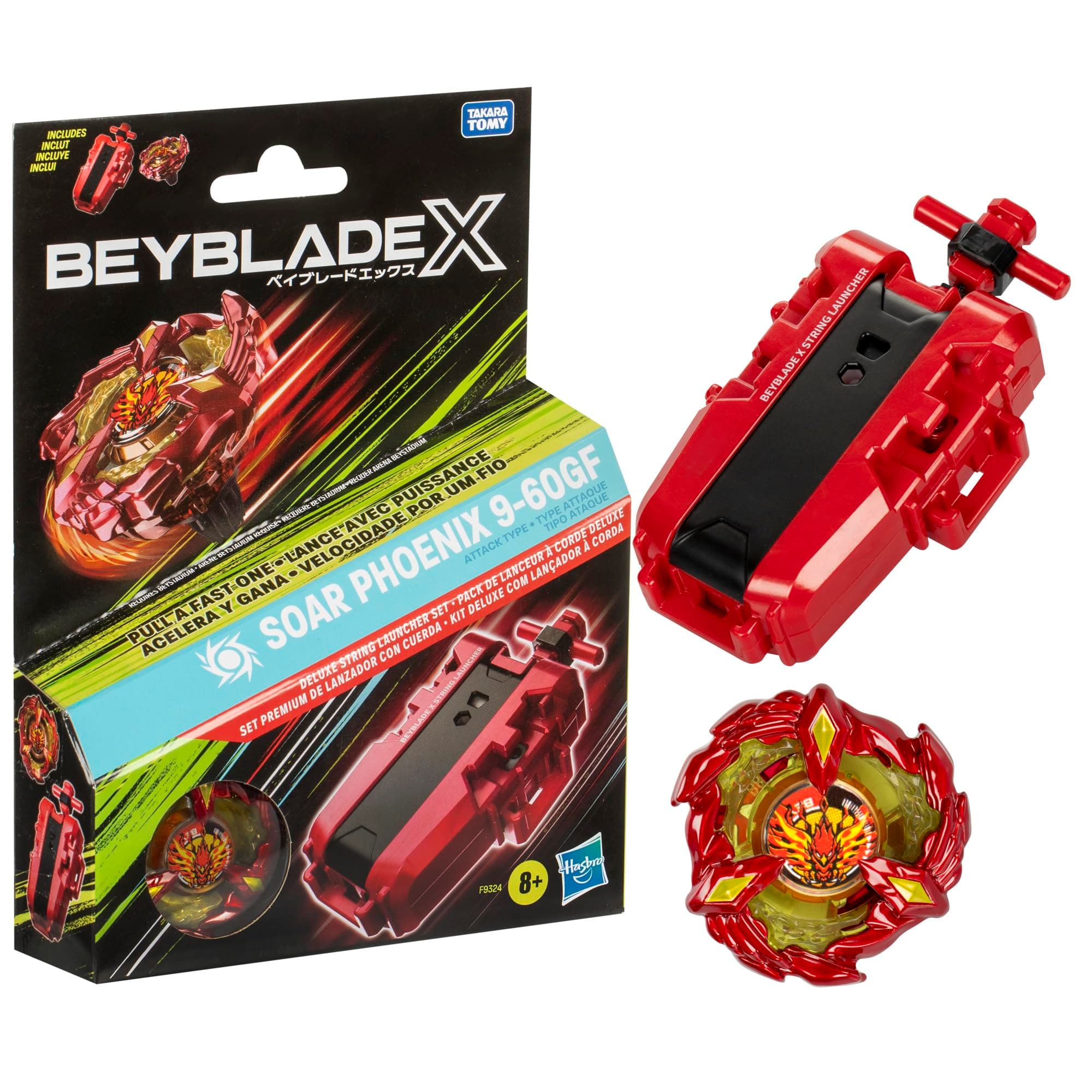 Beyblade X Soar Phoenix 9-60GF Deluxe Schnur-Starter Set, mit 1 Starter und 1 Kreisel, mit X-Celerator und mit 2 Klicks zusammenzubauen SOAR PHOENIX & LAUNCHER Angebot bei HelloDeals