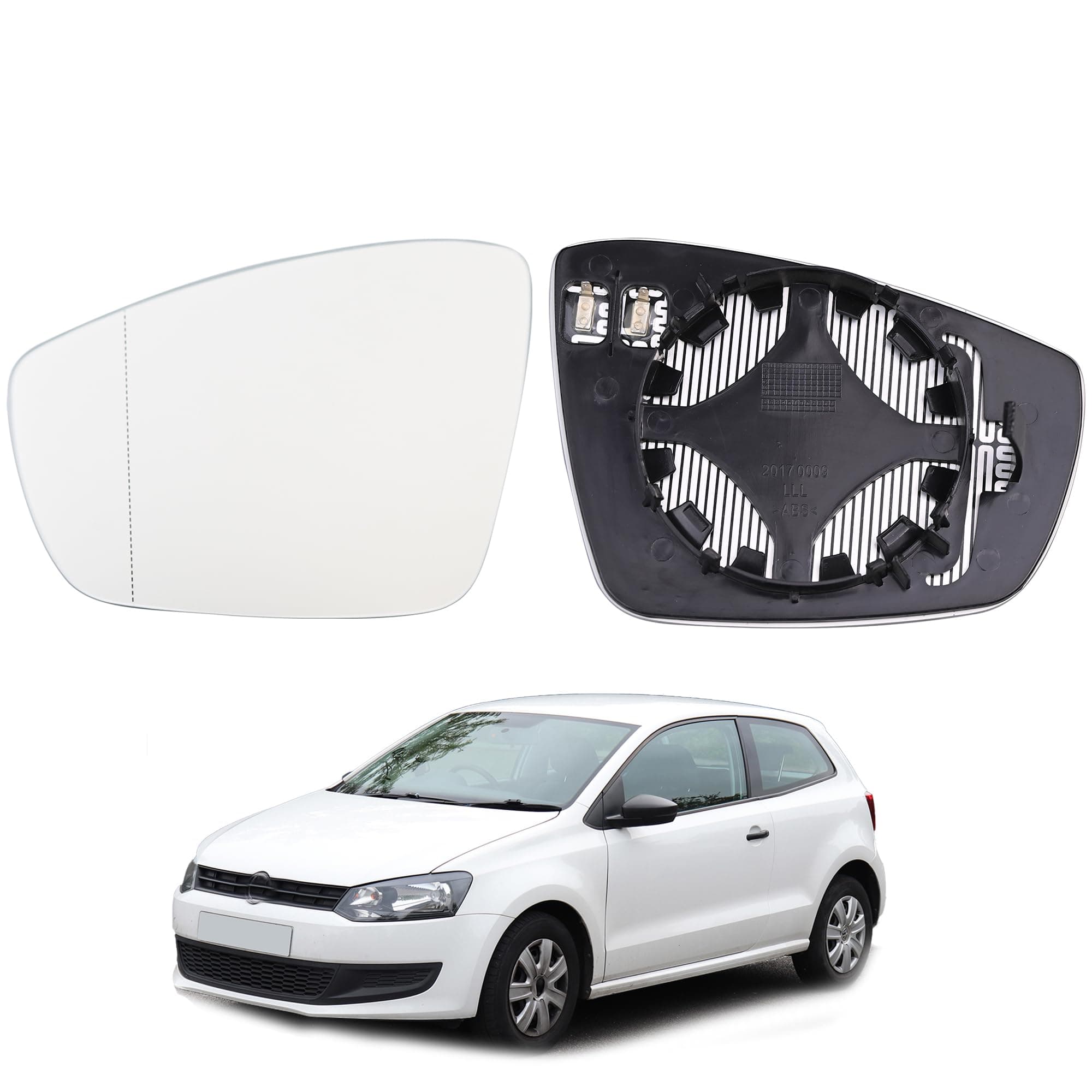 Hebstw Heated Spiegelglas Ersatz für VOLKSWAGEN Polo 2014-2015,6R0857521,Ersatz Spiegelglas Heizbar, Spiegelglas Außenspiegel Glas(Links) Angebot bei HelloDeals