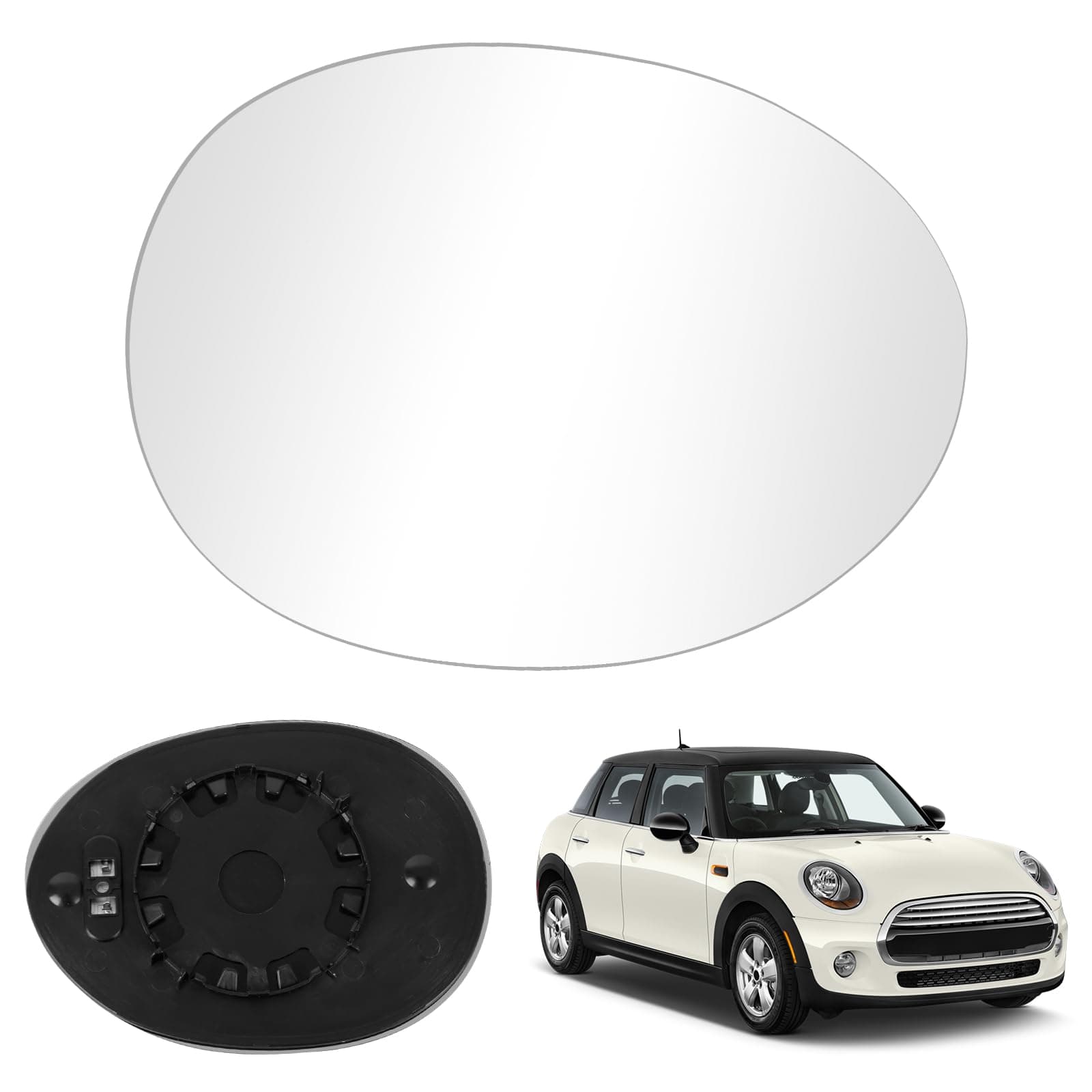 Spiegelglas Ersatz für Mini Cooper F55 F56 F57 F60 2013-2020, Außenspiegel Glas Asphärisch, Außenspiegel Verstellbar Umkehrlinse Rückfahrglass (Rechts) for F55 F56 F57 F60--Rechts